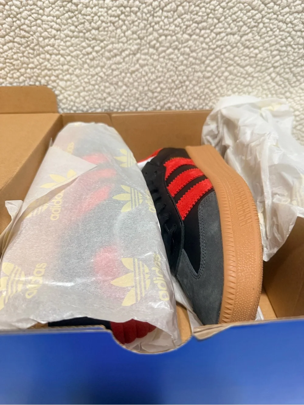 adidas Samba XLG Black, Red & Gray with Gum Sole